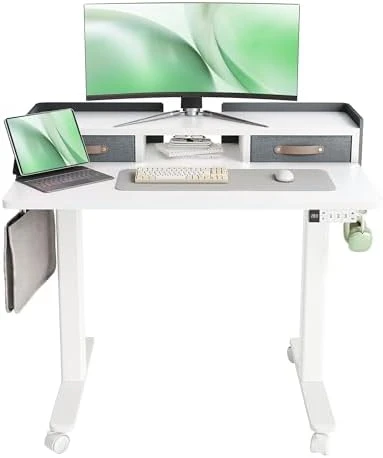 Standing Desk with Drawers, Storage Shelf and Splice Board — Standing Desk, Claiks