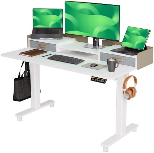 Standing Desk with Drawers, Storage Shelf and Splice Board — Standing Desk, Claiks