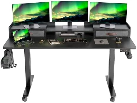 Standing Desk with Drawers, Storage Shelf and Splice Board — Standing Desk, Claiks