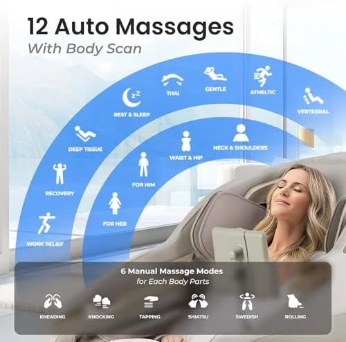 4D Massage Chair with Full Body Air Compression — Massage Chairs, Titan