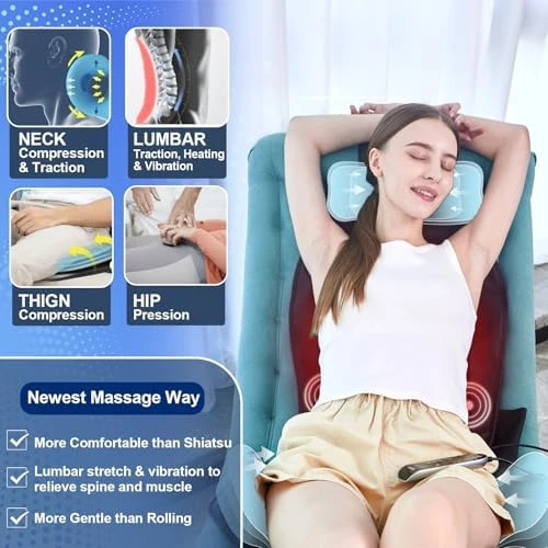 Back Massager with Heat & Traction & Vibration — Massage Chairs, Comrelax