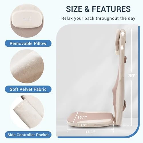 FSA HSA Eligible Back Massager for Chair, Foldable with Soothing Heat, Flexible S-Curve Longer Track, Portable Rolling &... — Massage Chairs, Mynt