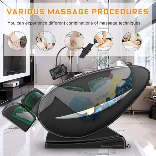 Full Body Massage Chair Recliner with Zero Gravity, Heat Therapy & Air Compression — Massage Chairs, GDFStudio
