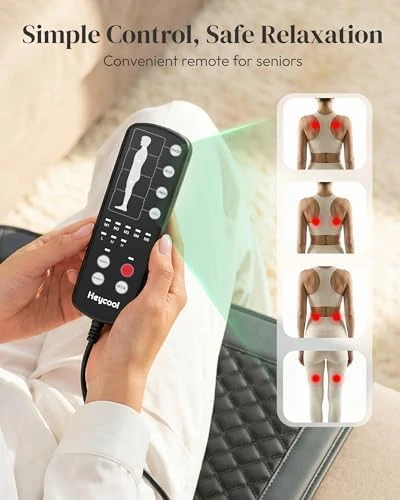 Full Body Massage Mat with Heat [2026 Upgraded], 10-Motor Vibration Massage Pad for Chair Bed Sofa, 2 Heat Levels, 5... — Massage Chairs, Heycool