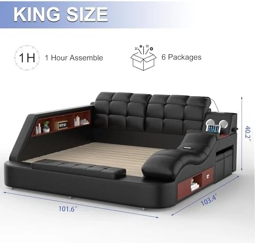 King Size Smart Multifunctional Bed Frame — Smart Bed, AF ARTISAN FURNITURE