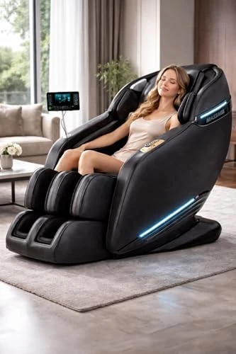 Luxury 4D Zero Gravity Full Body Massage Chair with Heat, Bluetooth & Smart Touch Control — Massage Chairs, Generic