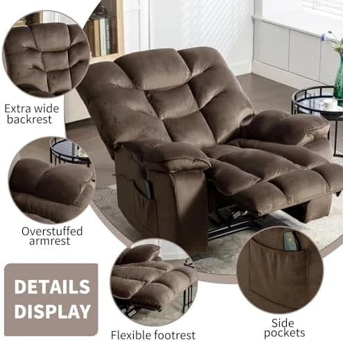 Oversized Power Recliner Chair with Massage and Heat — Massage Chairs, HAOMARKETS