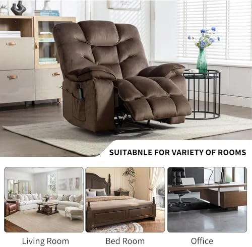 Oversized Power Recliner Chair with Massage and Heat — Massage Chairs, HAOMARKETS