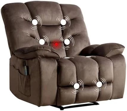 Oversized Power Recliner Chair with Massage and Heat — Massage Chairs, HAOMARKETS