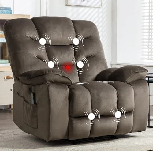Oversized Power Recliner Chair with Massage and Heat — Massage Chairs, HAOMARKETS