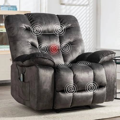 Oversized Power Recliner Chair with Massage and Heat — Massage Chairs, HAOMARKETS