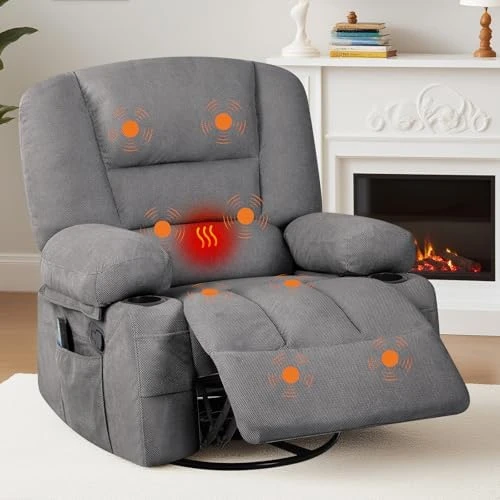 Oversized Wide Recliner Chair with Heat and Vibration Massage — Massage Chairs, GarveeHome