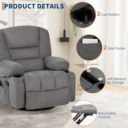 Oversized Wide Recliner Chair with Heat and Vibration Massage — Massage Chairs, GarveeHome