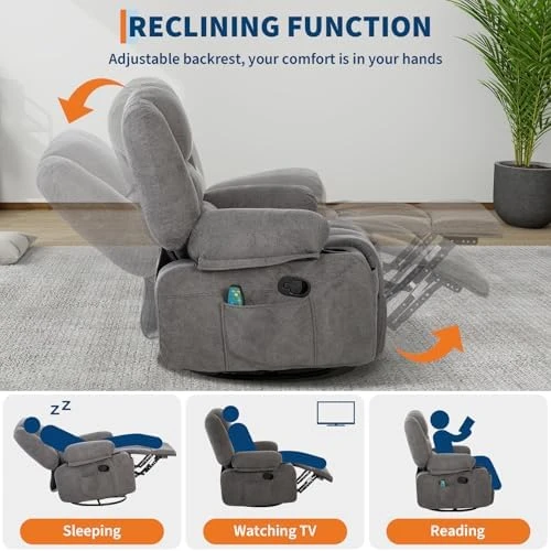 Oversized Wide Recliner Chair with Heat and Vibration Massage — Massage Chairs, GarveeHome