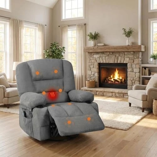 Oversized Wide Recliner Chair with Heat and Vibration Massage — Massage Chairs, GarveeHome