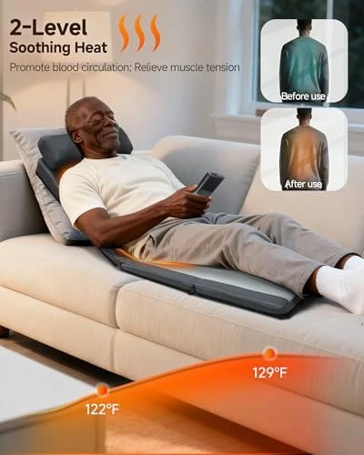 Shiatsu Back Massage Mat with Heat & Vibration — Massage Chairs, Snailax
