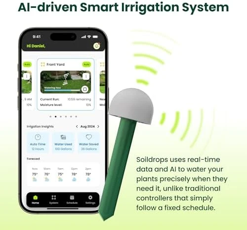 AI Smart Sprinkler Controller, 8-Zone — Irrigation System, Soildrops