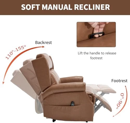 Manual Recliner Chair with Massage & Lumbar Heat — Massage Chairs, Trustyue