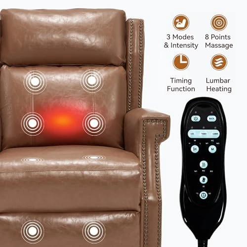 Manual Recliner Chair with Massage & Lumbar Heat — Massage Chairs, Trustyue