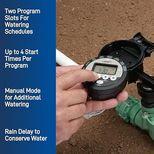 Outdoor Battery-Powered Water Sprinkler Controller — Irrigation System, Orbit