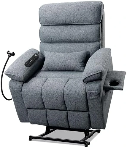 Power Lift Recliner Chair with Heat & Massage, Dual Motor, Cup Holder, USB-C — Massage Chairs, SUKACH