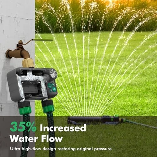 Remote Control Brass Sprinkler Timer for Outdoor Hose Faucet 2 Zone — Irrigation System, Restmo