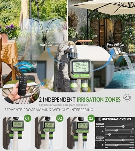 Smart Sprinkler Timer with Remote, Dual Outlet — Irrigation System, ThermoHalo