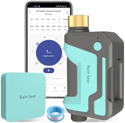 Smart WiFi Sprinkler Timer with 1666 Feet RF Gateway — Irrigation System, RAIN SEER