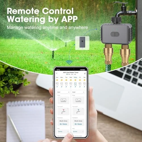 Smart WiFi Sprinkler Timer with Rain Delay — Irrigation System, Eujgoov