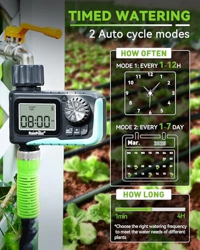 Sprinkler Timer for Garden Hose — Irrigation System, RainPoint