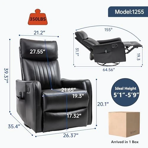 Swivel Rocker Recliner Chair with Heat and Massage — Massage Chairs, Kolavess