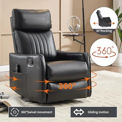 Swivel Rocker Recliner Chair with Heat and Massage — Massage Chairs, Kolavess