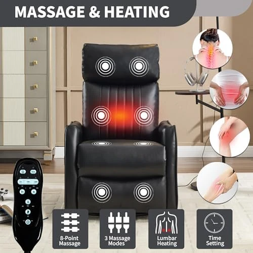 Swivel Rocker Recliner Chair with Heat and Massage — Massage Chairs, Kolavess