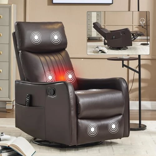 Swivel Rocker Recliner Chair with Heat and Massage — Massage Chairs, Kolavess