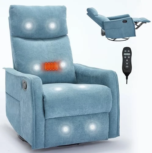 Swivel Rocker Recliner Chair with Heat and Massage — Massage Chairs, Kolavess