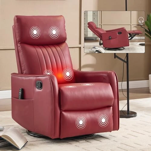 Swivel Rocker Recliner Chair with Heat and Massage — Massage Chairs, Kolavess