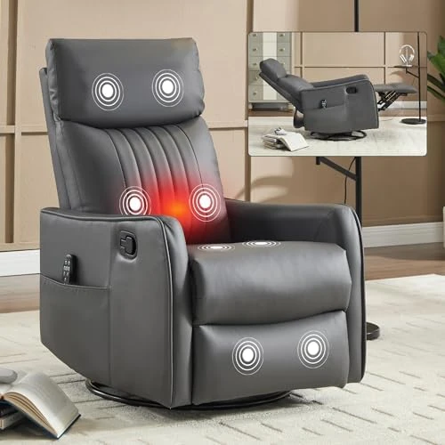 Swivel Rocker Recliner Chair with Heat and Massage — Massage Chairs, Kolavess