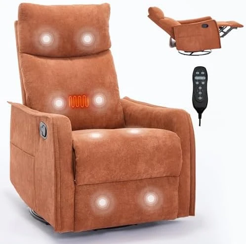 Swivel Rocker Recliner Chair with Heat and Massage — Massage Chairs, Kolavess