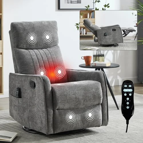 Swivel Rocker Recliner Chair with Heat and Massage — Massage Chairs, Kolavess