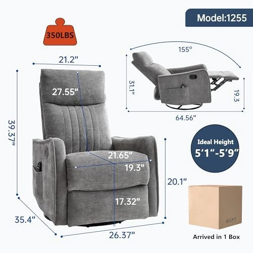 Swivel Rocker Recliner Chair with Heat and Massage — Massage Chairs, Kolavess
