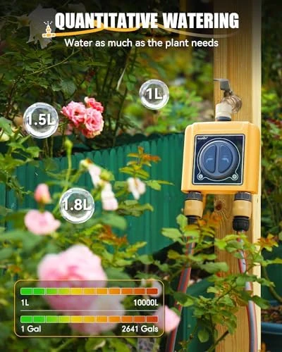 WiFi Water Timer with Brass Inlet & Outlet, 2 Zone, RainPoint