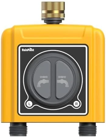 WiFi Water Timer with Brass Inlet & Outlet, 2 Zone, RainPoint