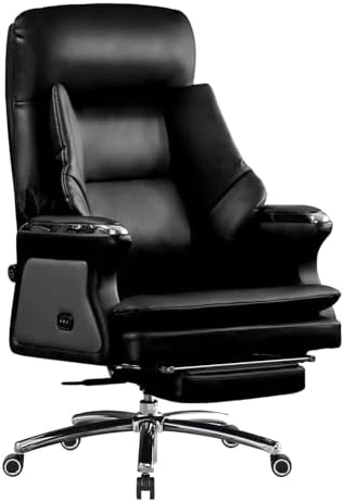Winston Ergonomic Leather Heated Ventilation Classic Luxury Office Chair with Massage and Recliner — Massage Chairs, Kinnls