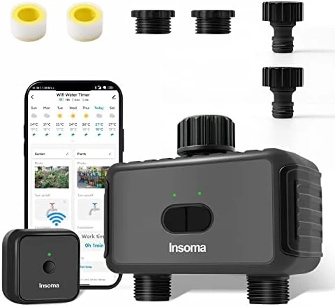 Smart Hose Watering Timer with Wi-Fi Hub — Irrigation System, Insoma