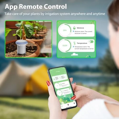 Smart Plant Sensor WiFi Soil Temperature and Humidity Meter for Plants App Monitor — Soil Moisture Sensor, Generic