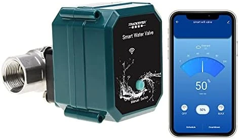 Smart Water Valve WiFi Remote Control Faucet Timer for Hose — Water Shut Off Valve, FRANKEVER