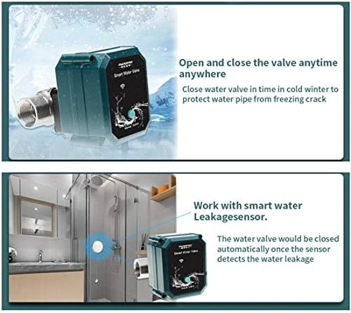 Smart Water Valve WiFi Remote Control Faucet Timer for Hose — Water Shut Off Valve, FRANKEVER