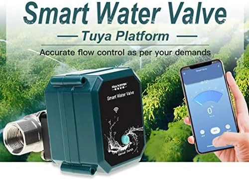 Smart Water Valve WiFi Remote Control Faucet Timer for Hose — Water Shut Off Valve, FRANKEVER