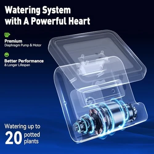 WiFi Solar Auto Watering System with Two Smart Digital Soil Sensors — Indoor Garden, RainPoint