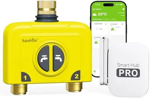 WiFi Water Timer for Garden Hose, 2 Zone, RainPoint